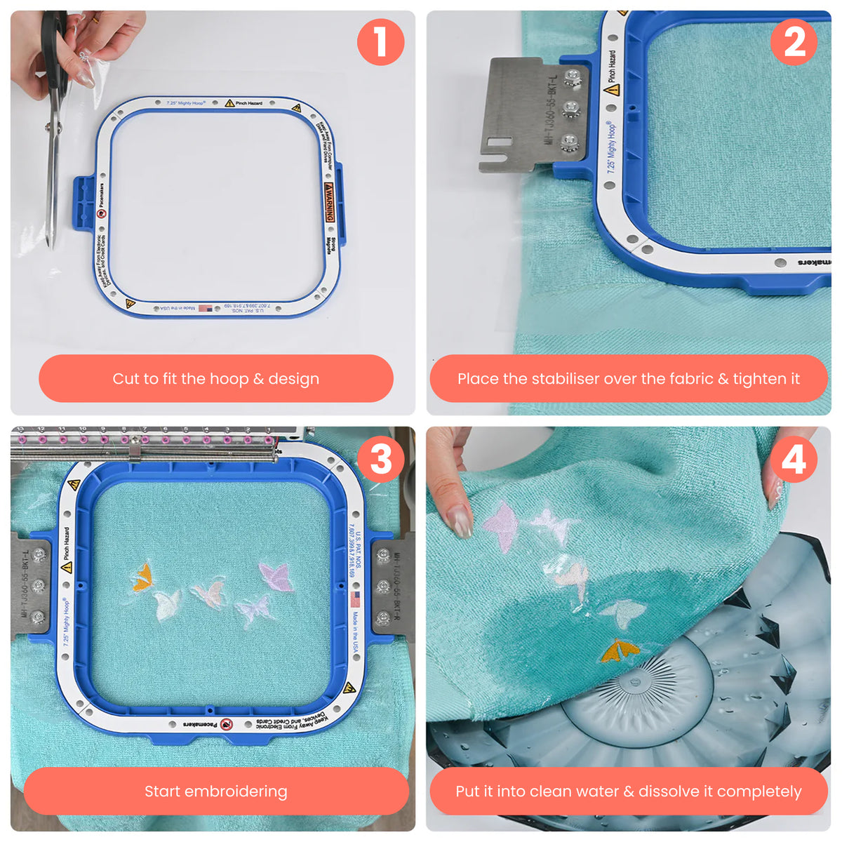 PooLin Stabilisateur Hydrosoluble pour Broderie – Wash Away | 43 g/m² | Dentelle & Éponge