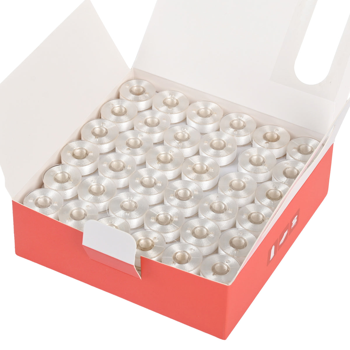 PooLin Canettes Pré-bobinées Blanches – Lot de 144 Type A | Polyester 60 WT