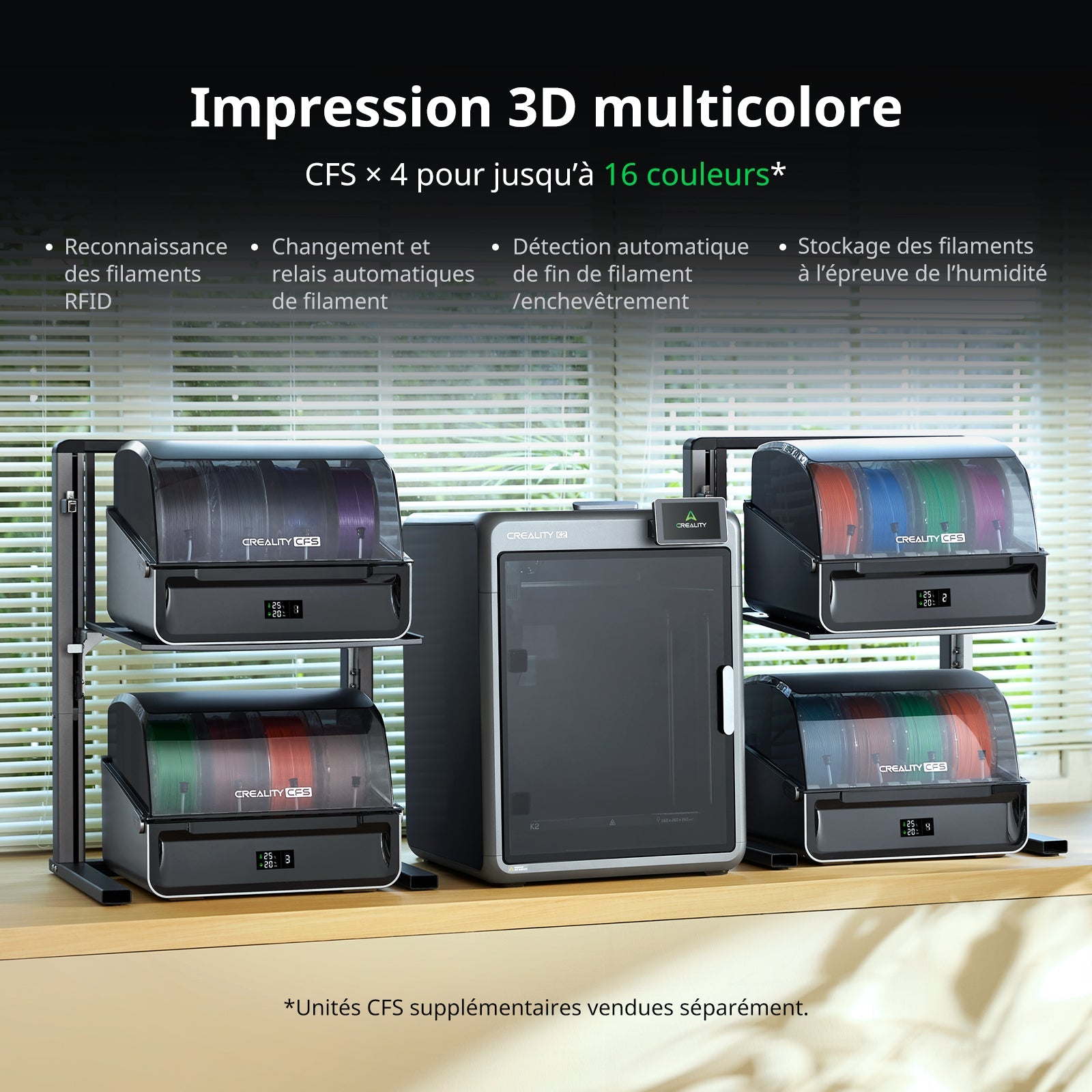 Creality K2 — extrudeur direct capteurisé