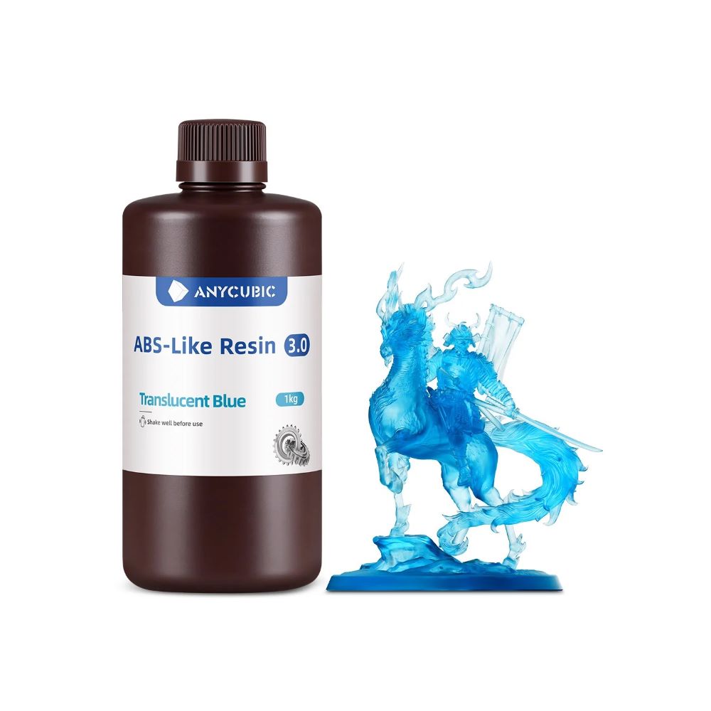 Anycubic ABS-Like Resin 3.0 1kg Translucent Blue résine LCD photopolymère haute résistance
