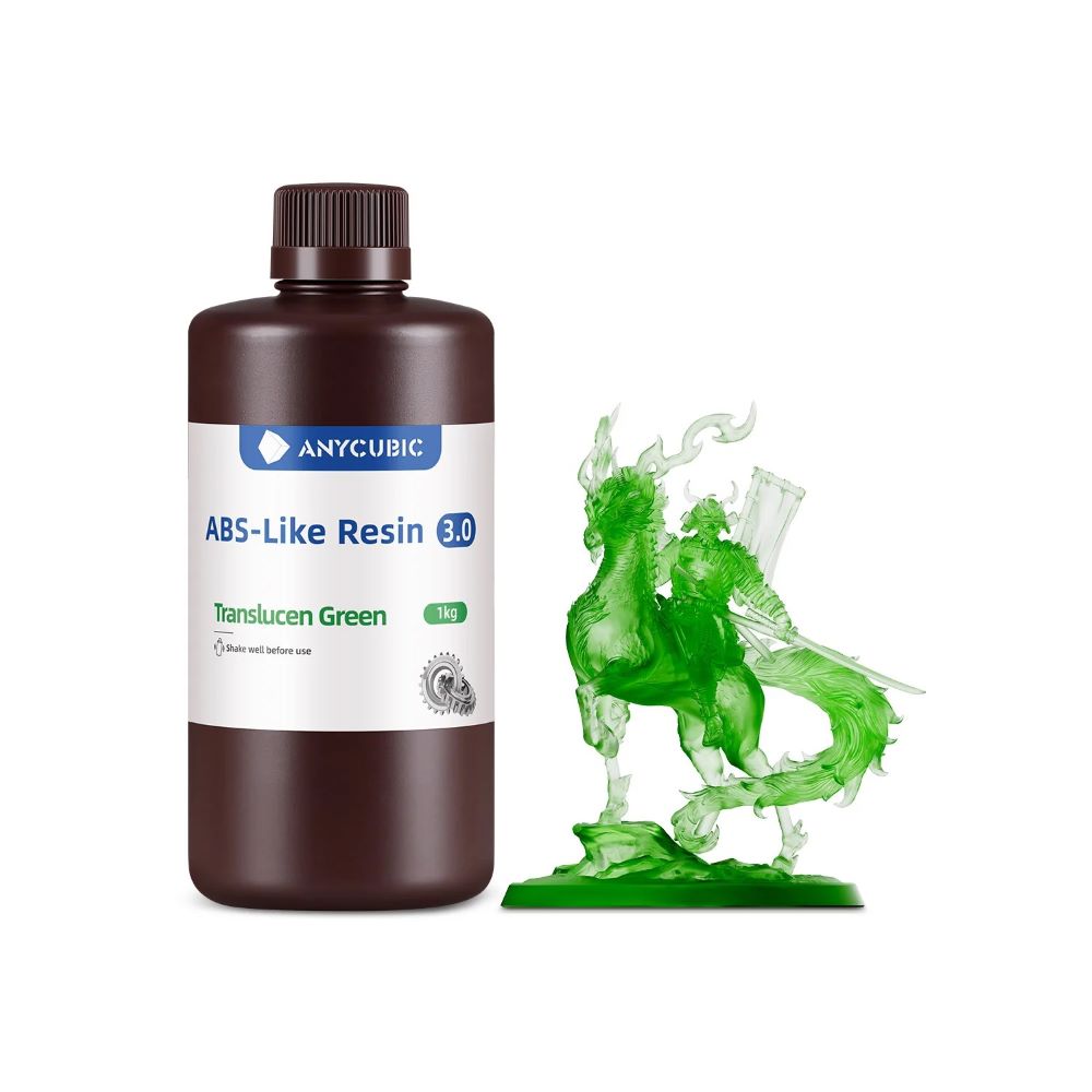 Anycubic ABS-Like Resin 3.0 1kg Translucent Green résine LCD photopolymère haute résistance