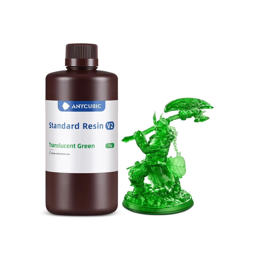Anycubic Standard Resin V2 1kg Translucent Green résine UV LCD polyvalente haute précision