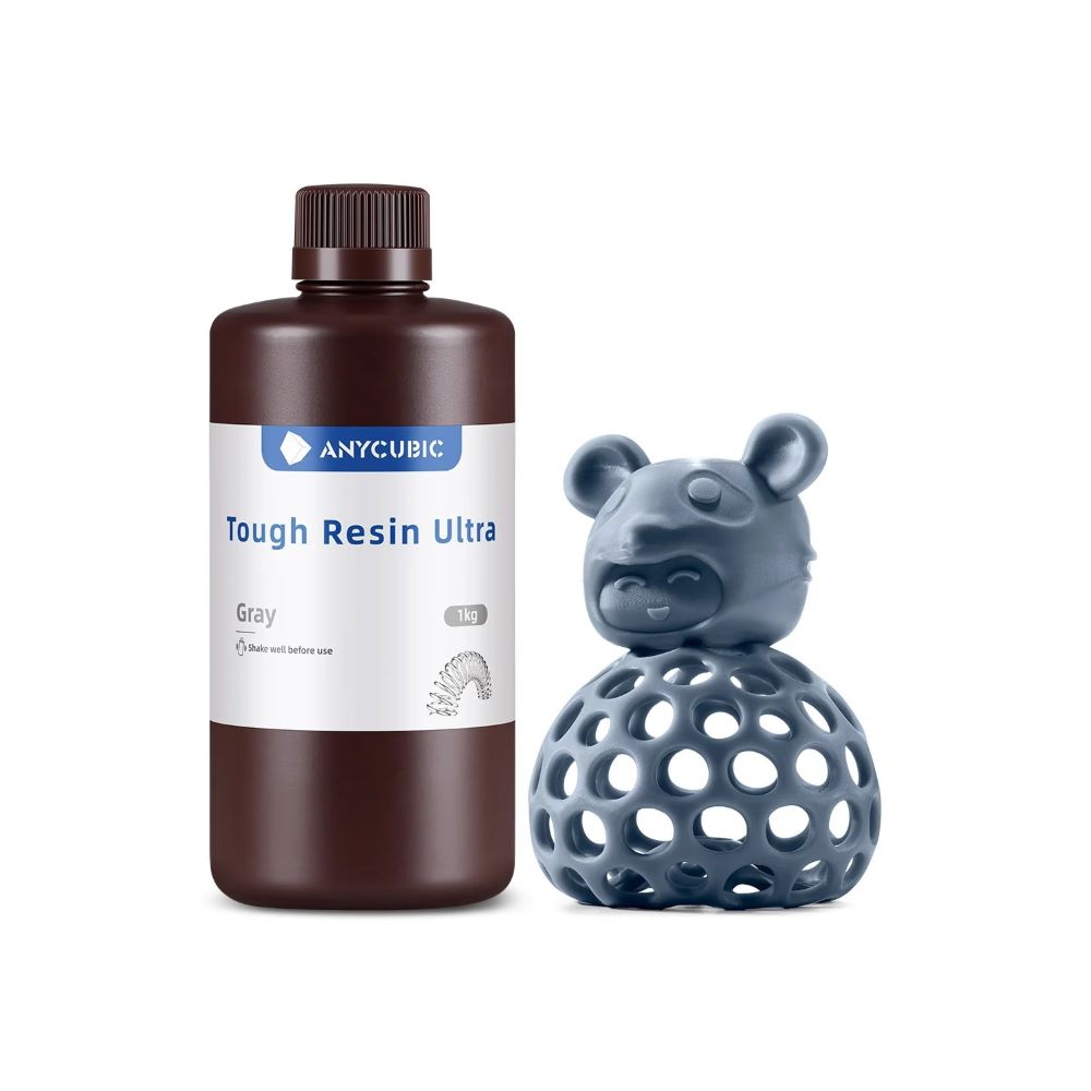 Anycubic Tough Resin Ultra 1kg Gray résine LCD flexible haute résistance aux chocs