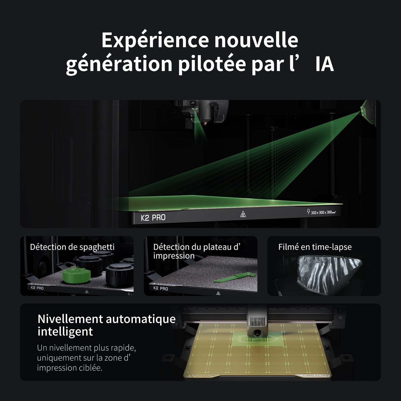 Creality K2 Pro — extrudeur direct double engrenage