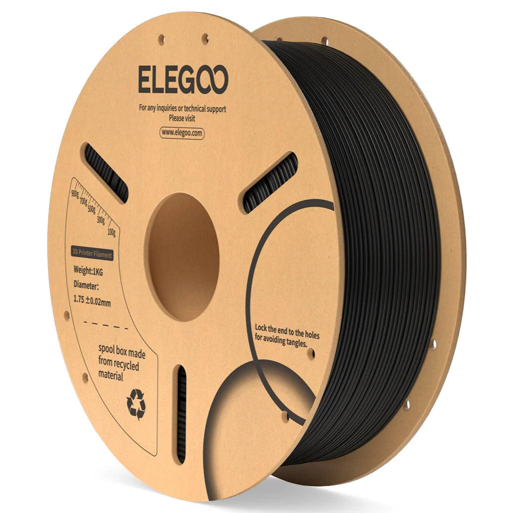 Elegoo-PLA-1.75-1KG-Black-Spool-carton-impression 3D 1,75mm 1kg — Smooth Color