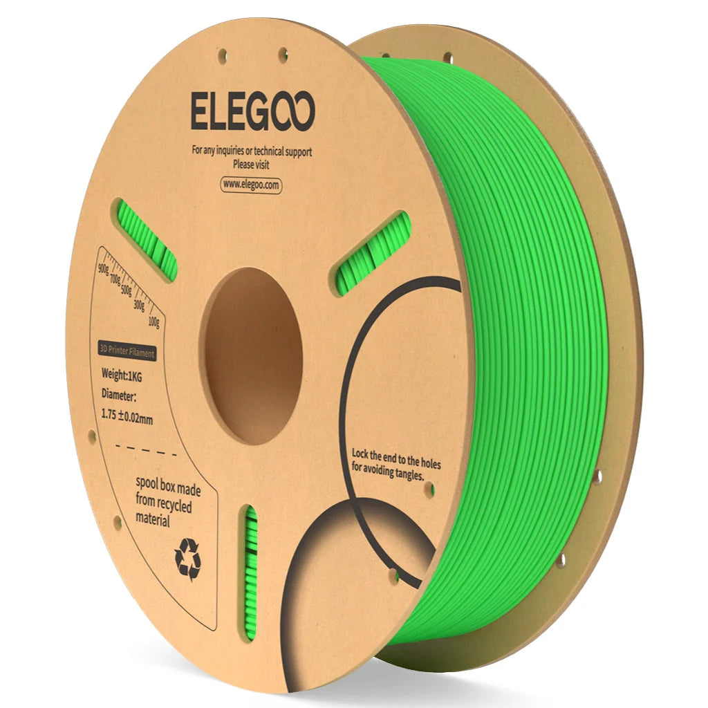 Elegoo-PLA-1.75-1KG-Néon_Green-Spool-carton-impression 3D 1,75mm 1kg — Smooth Color
