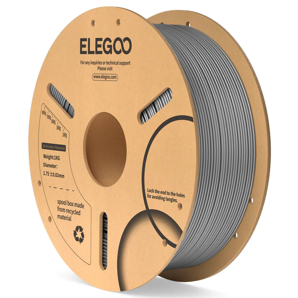 Elegoo-PLA-1.75-1KG-Space_Grey-Spool-carton-impression 3D 1,75mm 1kg — Smooth Color