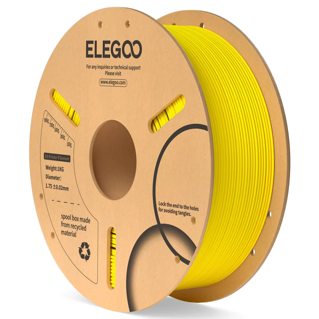 Elegoo-PLA-1.75-1KG-Yellow-Spool-carton-impression 3D 1,75mm 1kg — Smooth Color