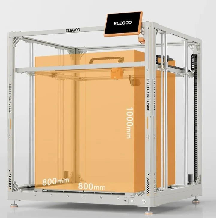 Elegoo OrangeStorm Giga imprimante 3D FDM grand format vue latérale – filaments PLA ABS PETG — Smooth Color