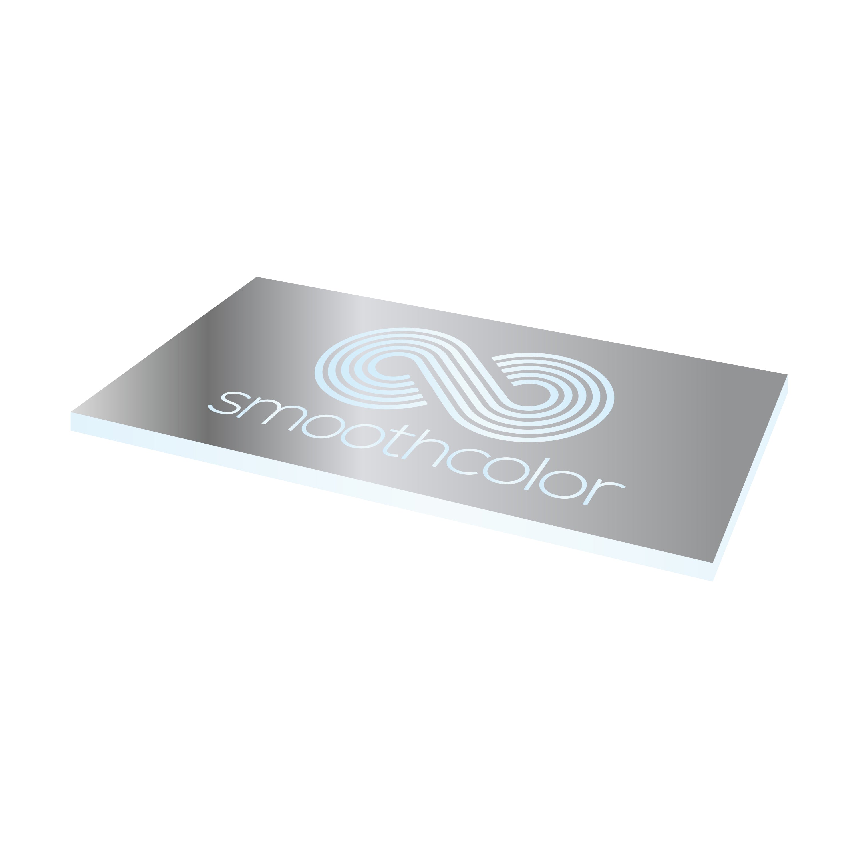 Plaque PMMA Gravotech Gravoglass argent sur base transparente finition verre – gravure laser signalétique 610x305mm — Smooth Color