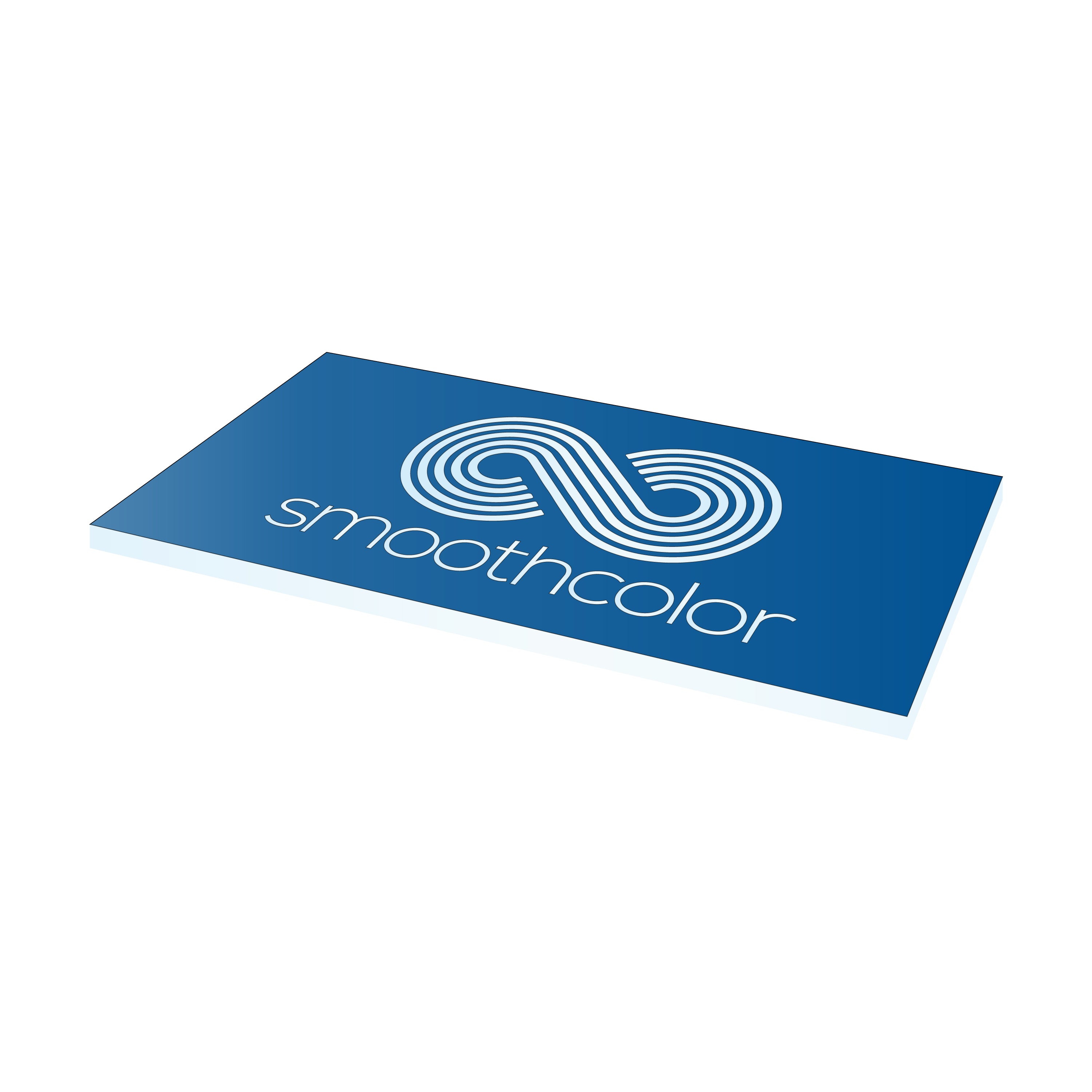 Plaque PMMA Gravotech Gravoglass bleu sur base transparente finition verre – gravure laser signalétique 610x305mm — Smooth Color
