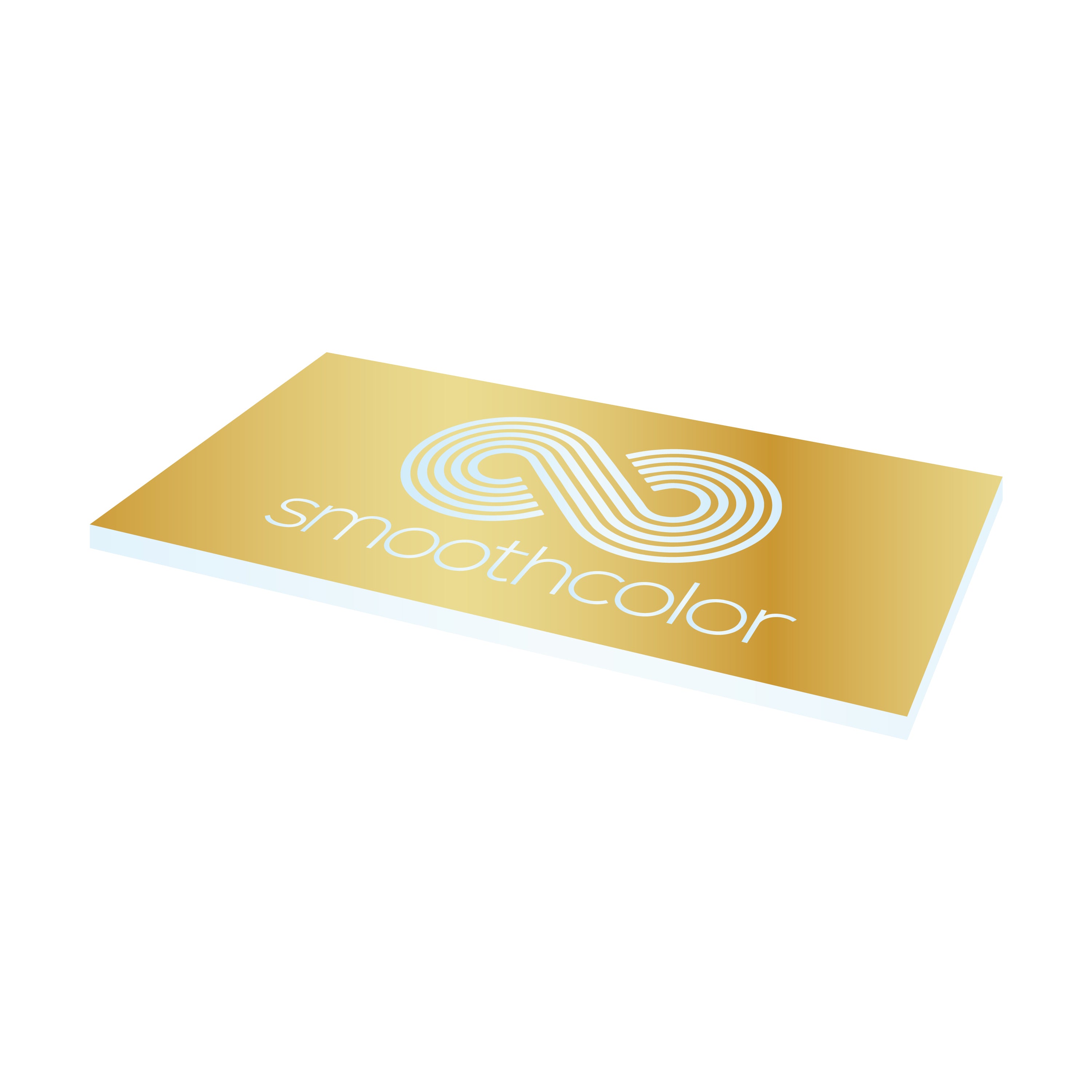 Plaque PMMA Gravotech Gravoglass vieux or sur base transparente finition verre – gravure laser signalétique 610x305mm — Smooth Color