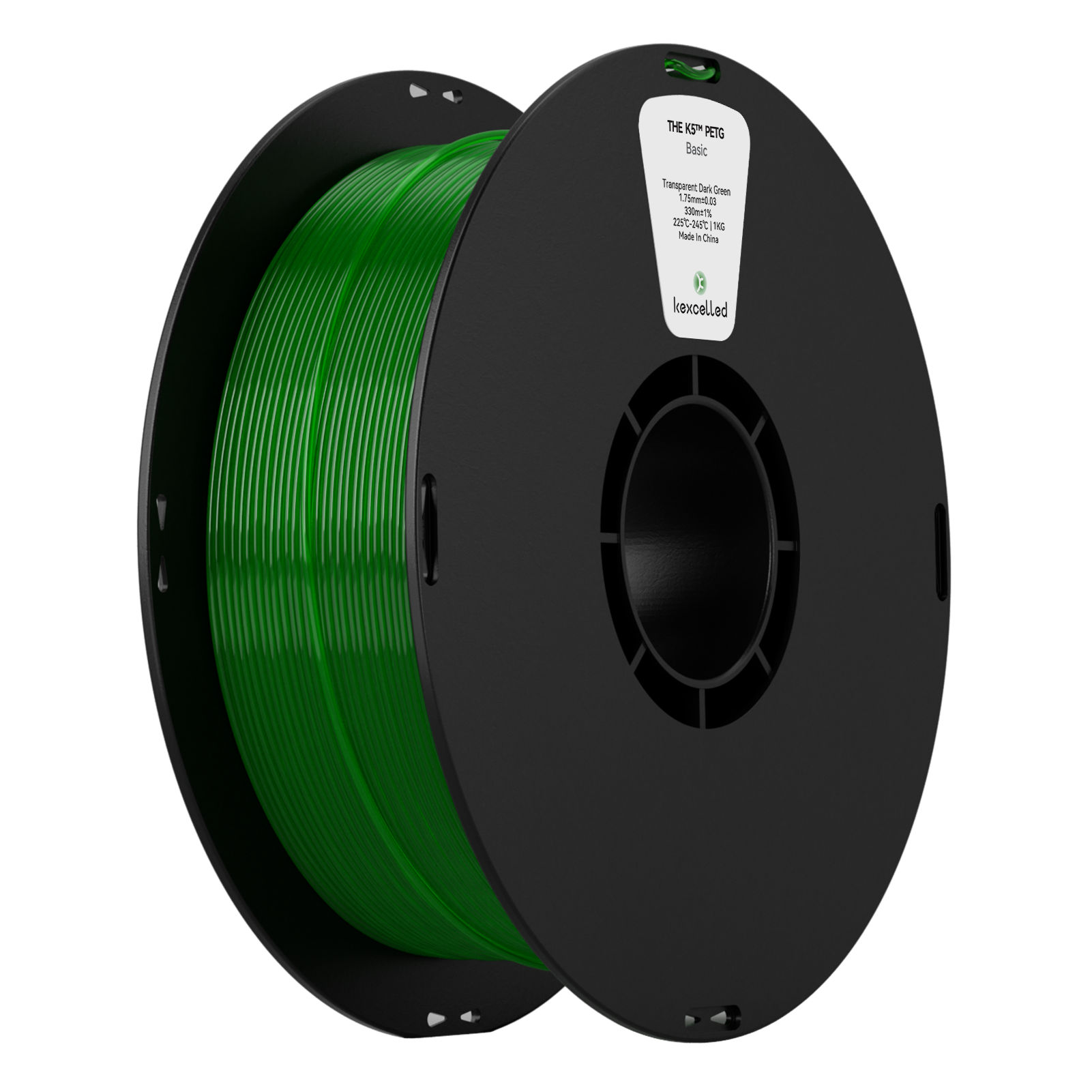 Kexcelled-PETG-k5-Transparent-Dark-Green  — Smooth Color