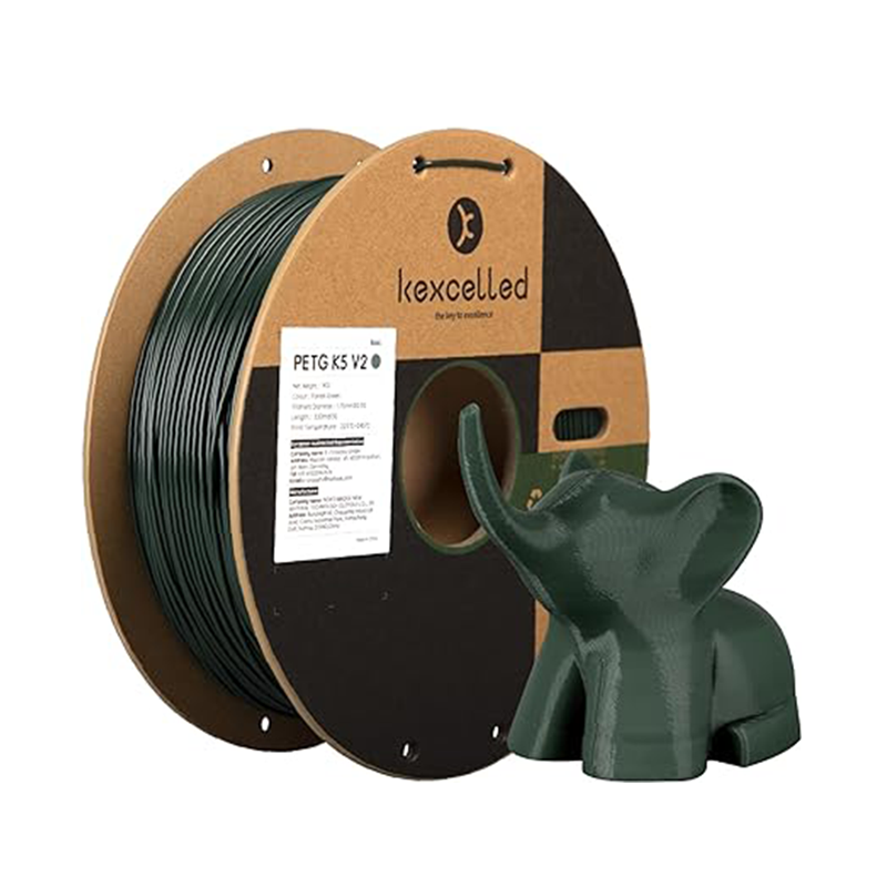 Filament PETG Kexcelled K5 vert – impression 3D 1,75mm 1kg — Smooth Color