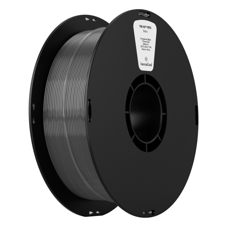 Filament PETG Kexcelled K5 noir transparent – impression 3D 1,75mm 1kg — Smooth Color