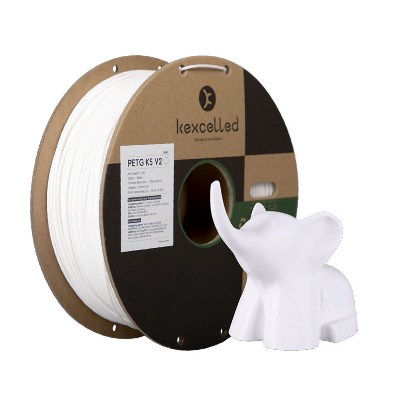 Filament PETG Kexcelled K5 blanc – impression 3D 1,75mm 1kg — Smooth Color