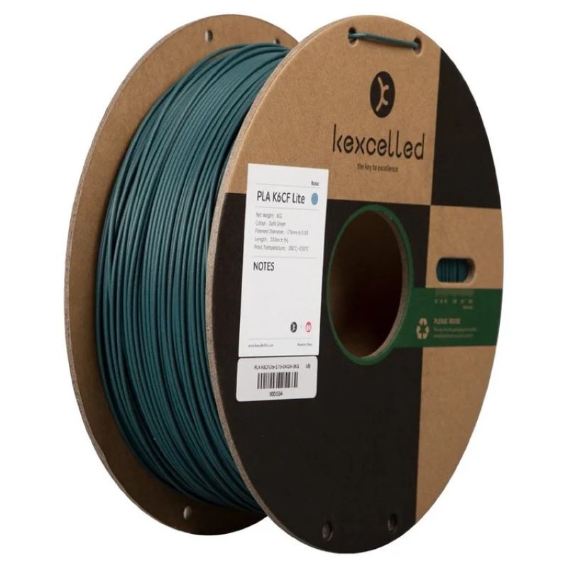 Filament PLA fibre de carbone Kexcelled K5CF vert foncé – impression 3D 1,75mm 1kg — Smooth Color