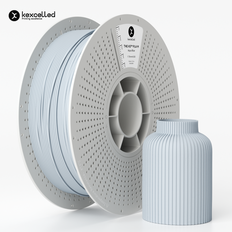 Filament PLA mat Kexcelled K5M bleu aqua finition matte – impression 3D 1,75mm 1kg — Smooth Color