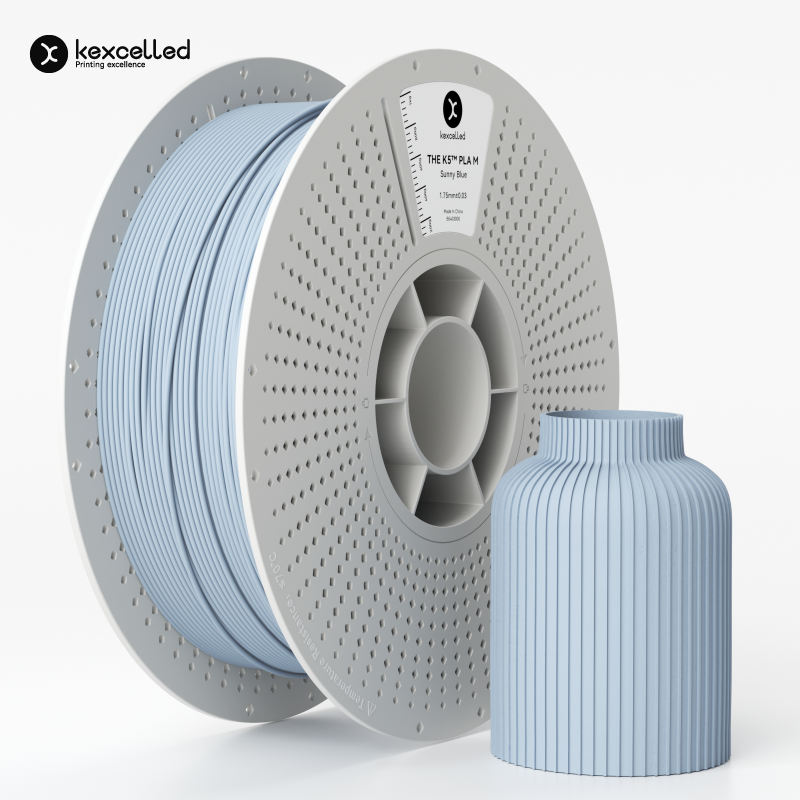 Filament PLA mat Kexcelled K5M bleu soleil finition matte – impression 3D 1,75mm 1kg — Smooth Color
