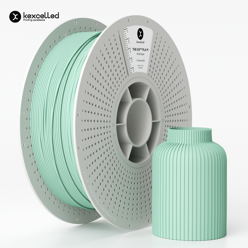 Filament PLA mat Kexcelled K5M cyan vif finition matte – impression 3D 1,75mm 1kg — Smooth Color