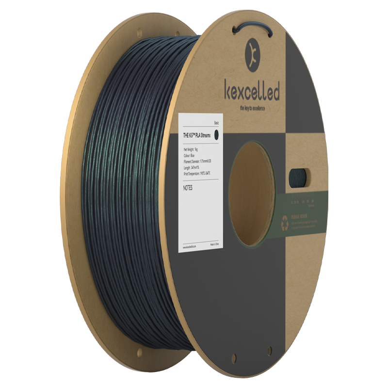 Filament PLA effet aurore Kexcelled K5 Streams bleu – changement de couleur selon l'angle impression 3D 1,75mm 1kg — Smooth Color