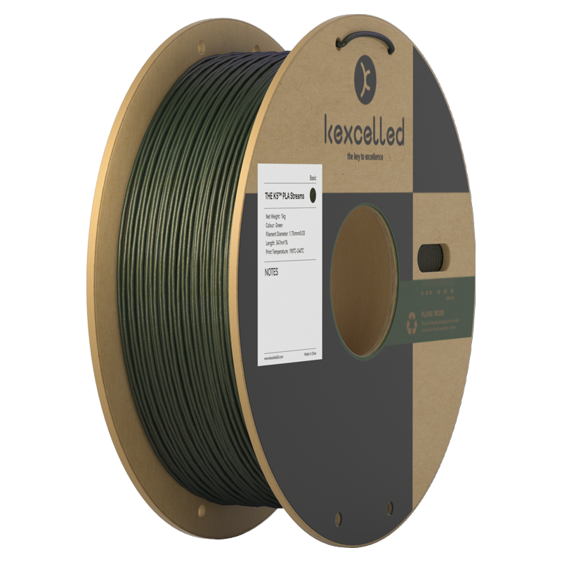 Filament PLA effet aurore Kexcelled K5 Streams vert – changement de couleur selon l'angle impression 3D 1,75mm 1kg — Smooth Color