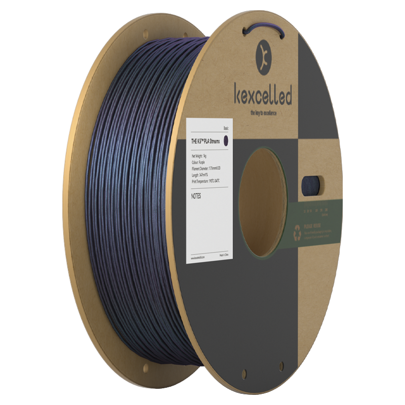 Filament PLA effet aurore Kexcelled K5 Streams violet – changement de couleur selon l'angle impression 3D 1,75mm 1kg — Smooth Color