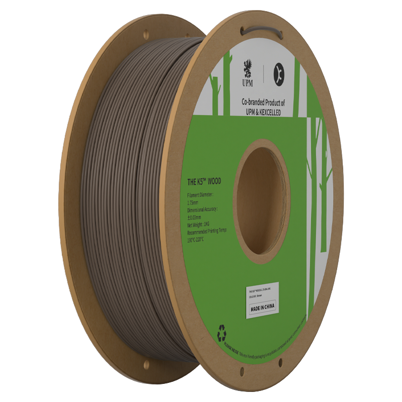 Filament bois Kexcelled K5 Wood marron PLA poudre de bois aspect naturel – impression 3D 1,75mm 1kg — Smooth Color