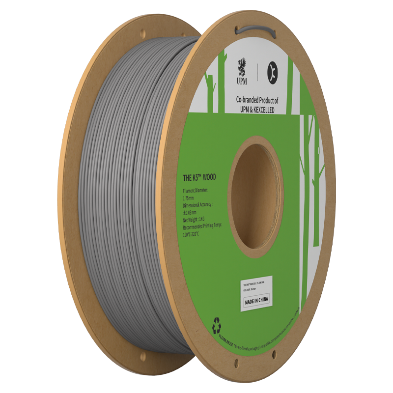 Filament bois Kexcelled K5 Wood gris PLA poudre de bois aspect naturel – impression 3D 1,75mm 1kg — Smooth Color