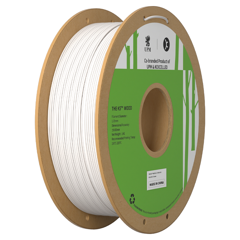 Filament bois Kexcelled K5 Wood blanc PLA poudre de bois aspect naturel – impression 3D 1,75mm 1kg — Smooth Color