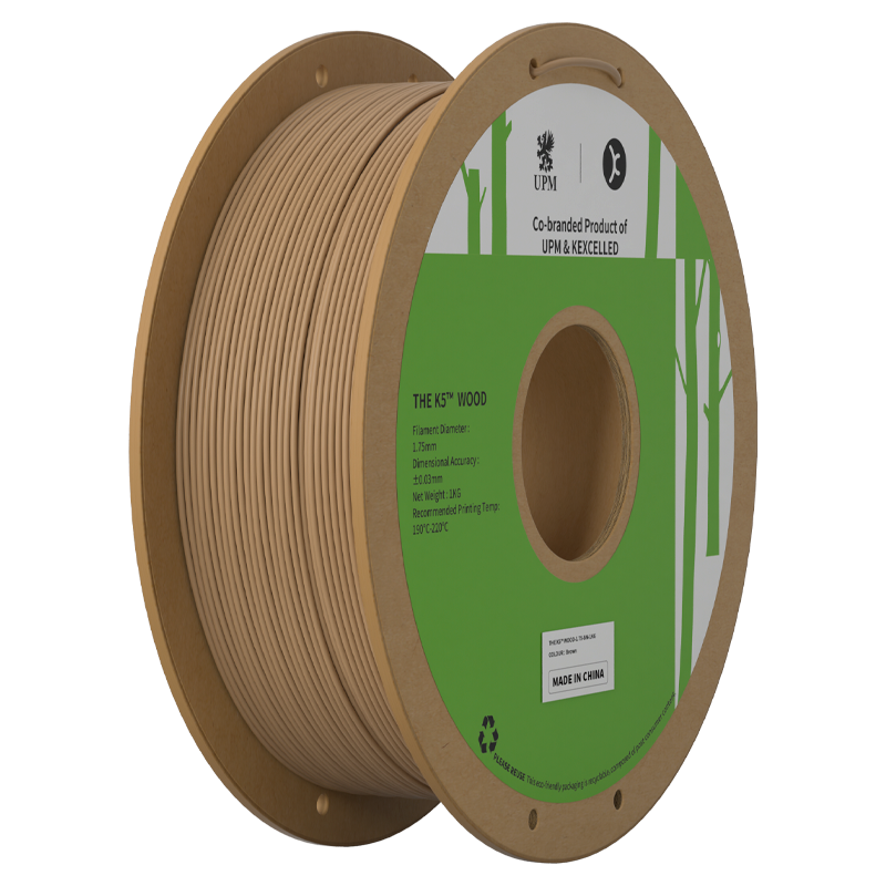 Filament bois Kexcelled K5 Wood jaune PLA poudre de bois aspect naturel – impression 3D 1,75mm 1kg — Smooth Color