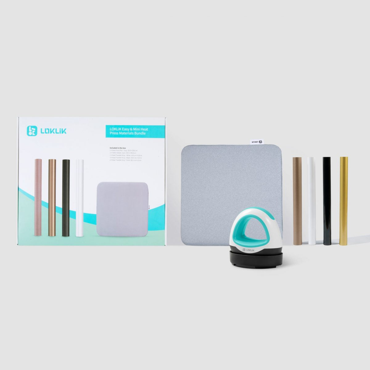LOKLiK Mini Heat Press Starter Pack bundle presse à chaud et consommables