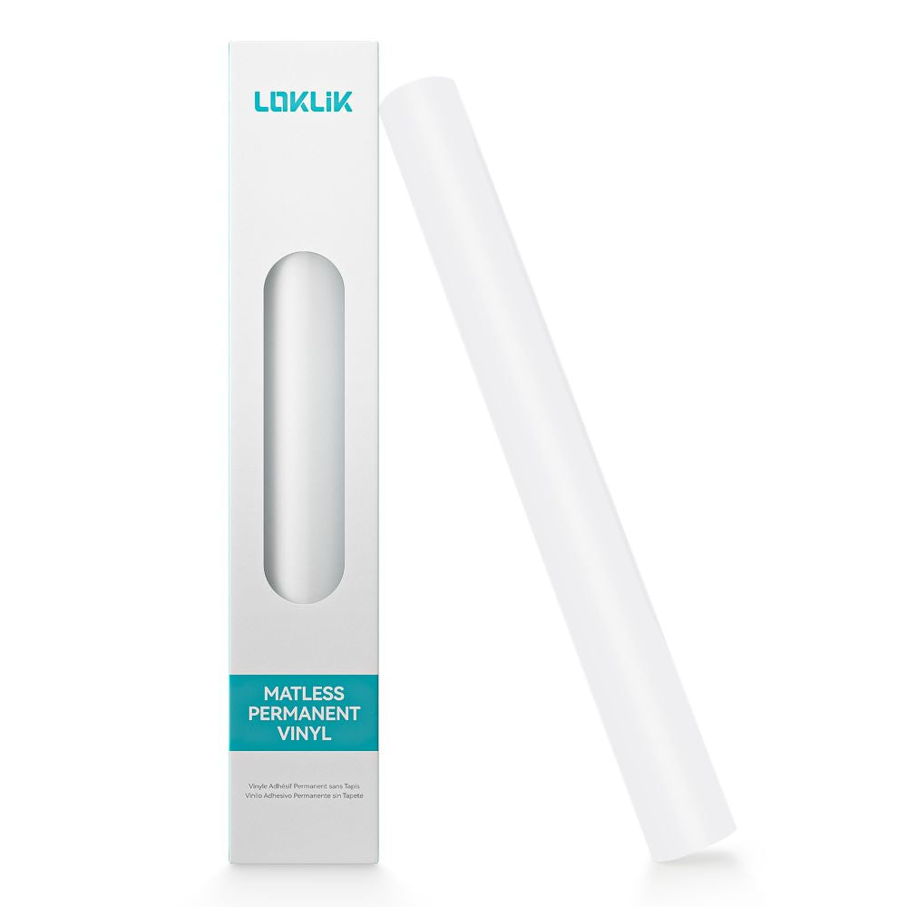 LOKLiK Matless Permanent Adhesive Vinyl Matte White - 33cm x 3.05m vinyle adhesif permanent sans tapis