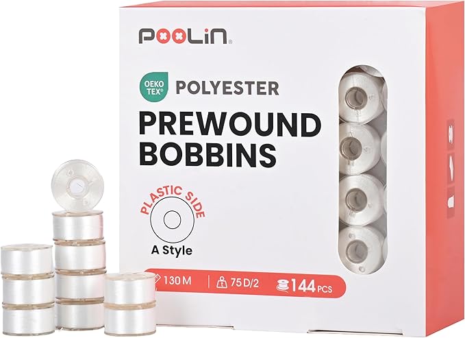 Poolin-polyester-pre-wound-bobbins- Blanches — Smooth Color