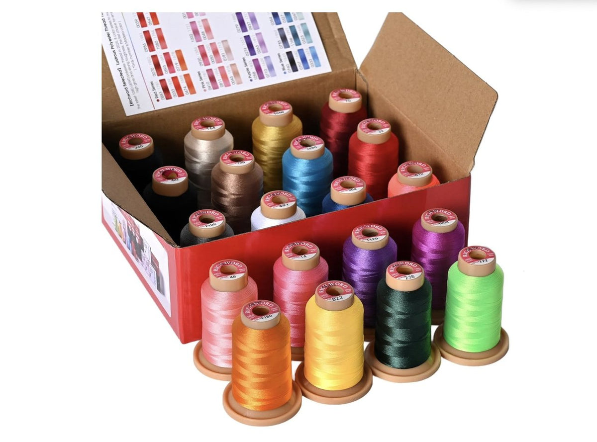PooLin – Fil à broder 800 m – 20 coloris / Embroidery Thread 800 m – 20 Colors
