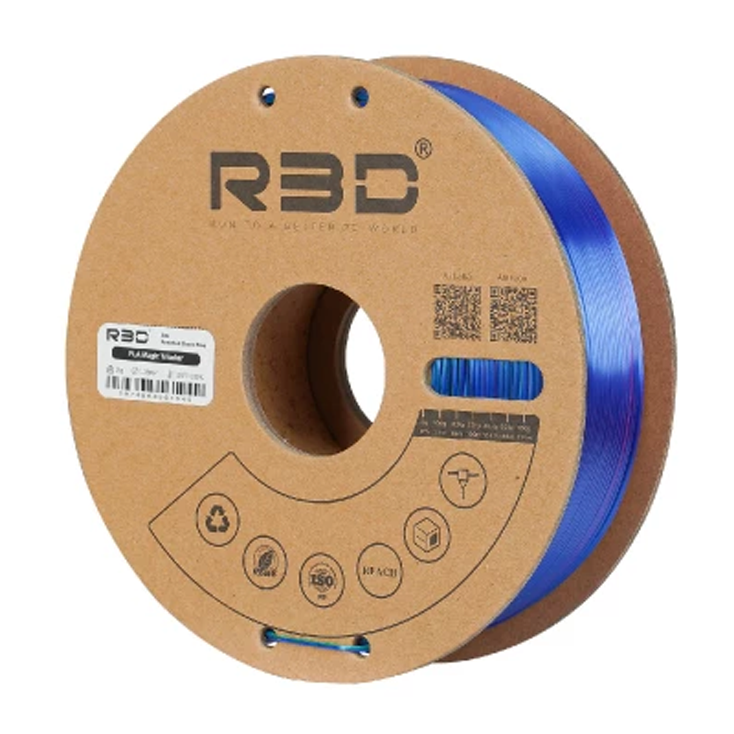 Filament PLA bicolore soyeux R3D Magic Silk bleu orange – reflets changeants impression 3D 1,75mm 1kg — Smooth Color