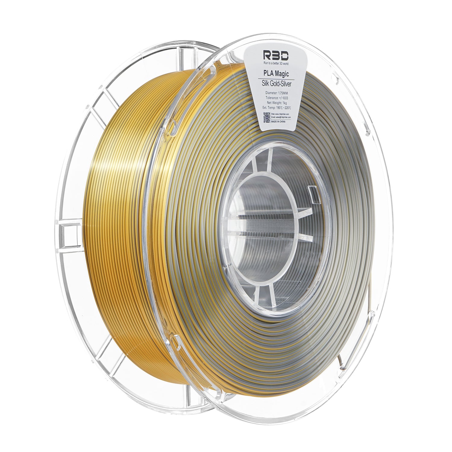 Filament PLA bicolore soyeux R3D Magic Silk or argent – reflets changeants impression 3D 1,75mm 1kg — Smooth Color