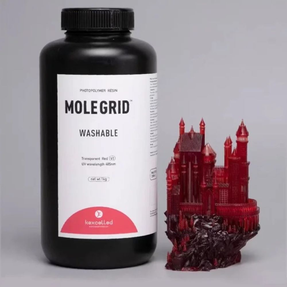 Kexcelled MOLEGRID Washable Transparent Red Résine Lavable Eau LCD DLP 1kg