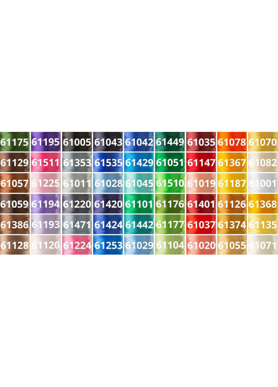 Gunold - Assortiment 54 Bobines POLY 60 — Fil à Broder Polyester Brillant 1 500 m