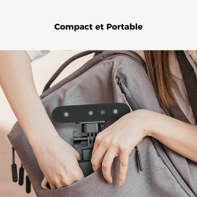 Creality CR-Scan Ferret Pro connecté à un PC — compatible Windows et macOS via USB-C — scan en plein air lumière ambiante