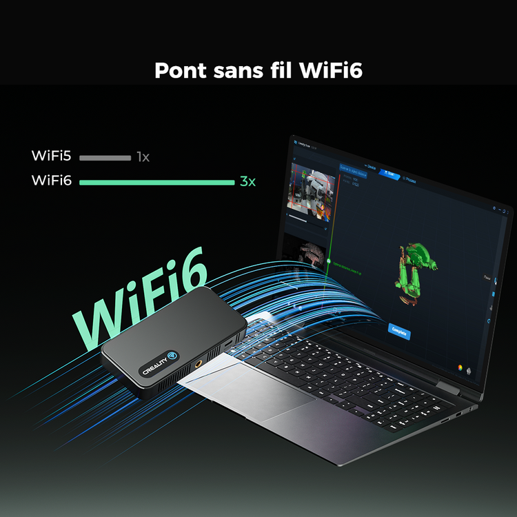 Scan sans marqueurs adhésifs Creality CR-Scan Ferret Pro — suivi géométrie et texture automatique