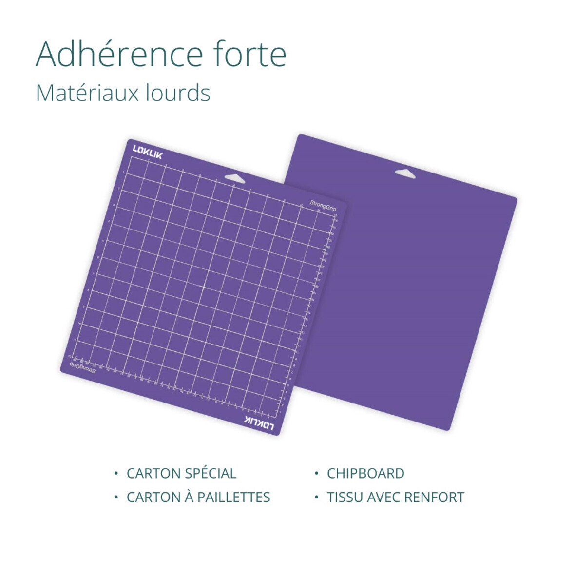 LOKLiK Tapis de Coupe Violet Hard Grip — matériaux compatibles