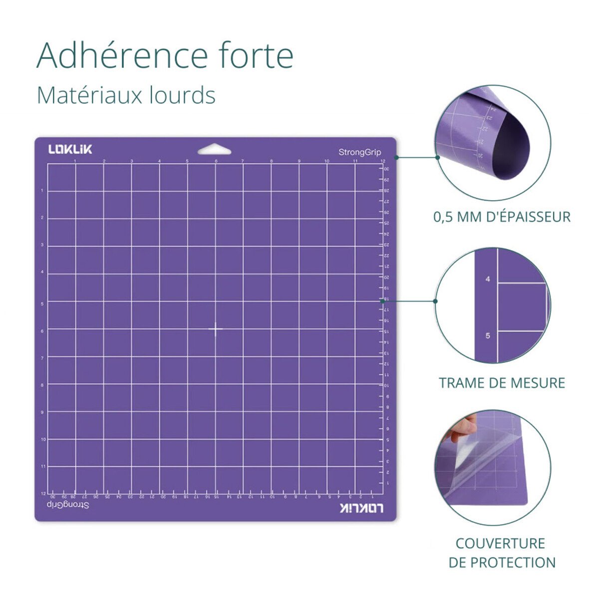LOKLiK Tapis de Coupe Violet Hard Grip — surface haute adhérence
