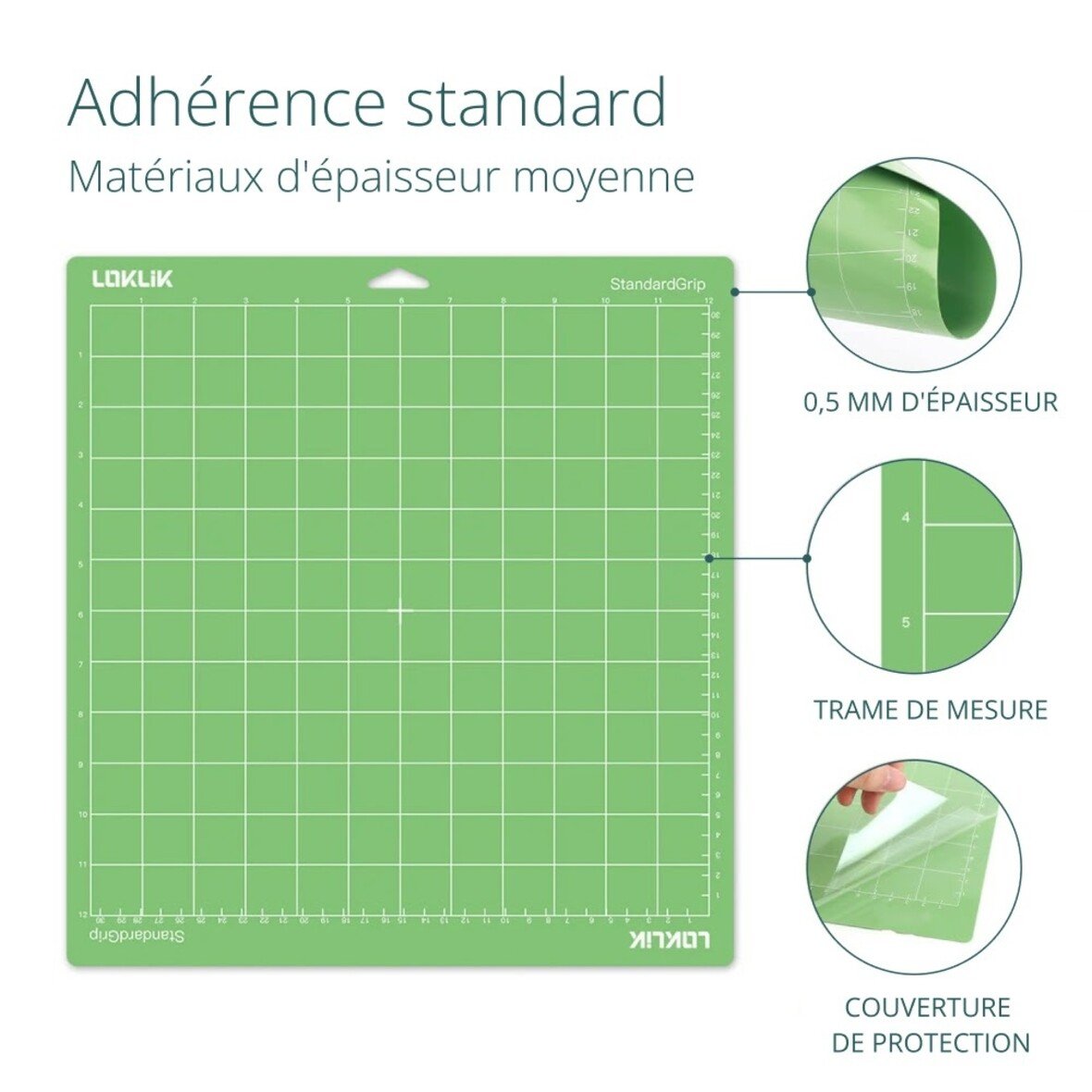 LOKLiK Tapis de Coupe Vert Standard Grip — surface auto-réparatrice