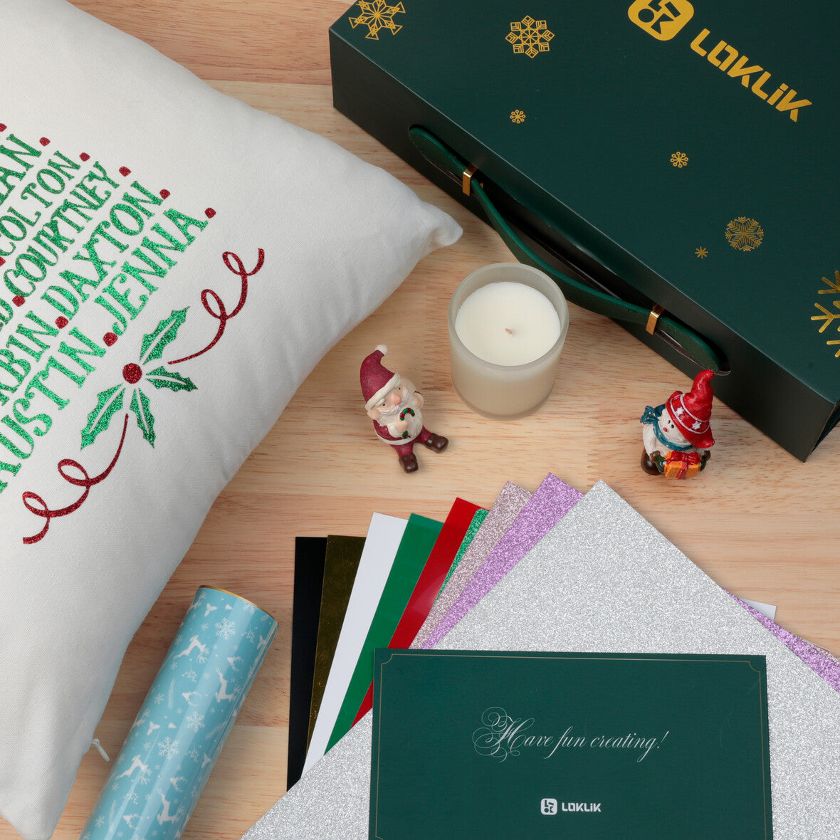 LOKLiK Christmas Box flex thermocollant pailleté matériaux Noël