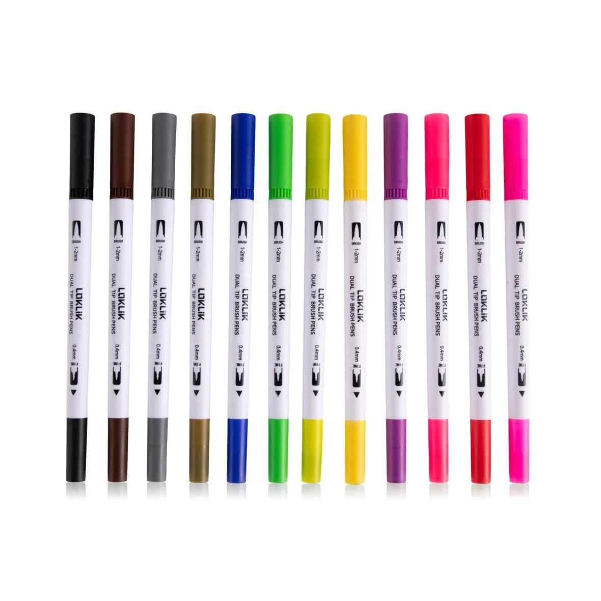 LOKLiK Feutres Double Pointe 12 Couleurs pour Plotter