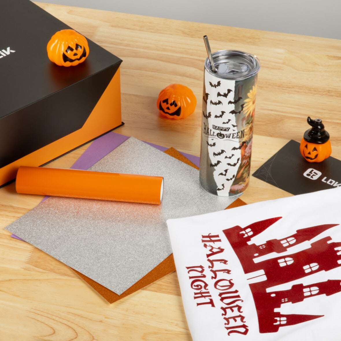 LOKLiK Halloween Box exemple créations T-shirt gobelet Halloween