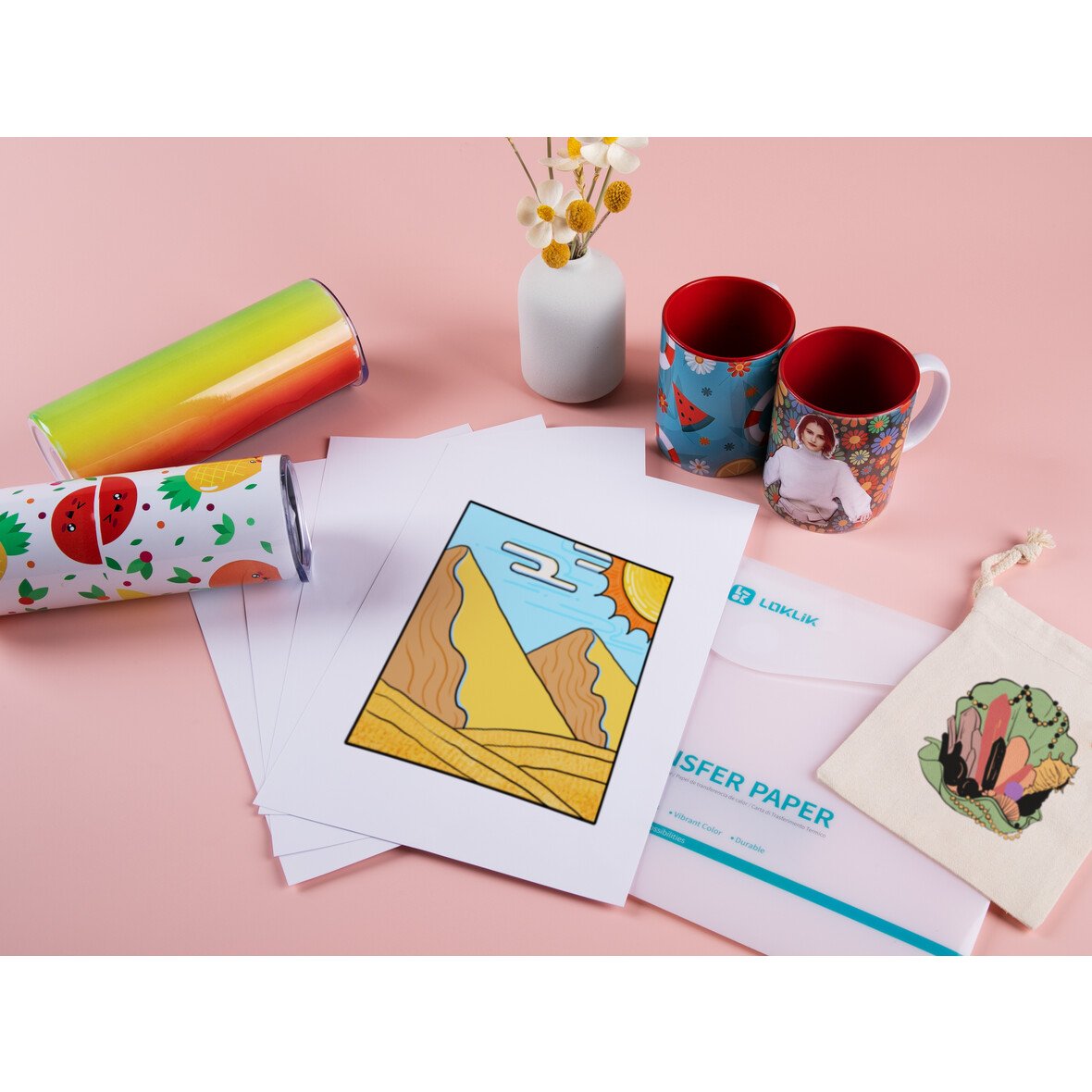 LOKLiK Papier Transfert Thermique Clair — 8 feuilles — vue 4