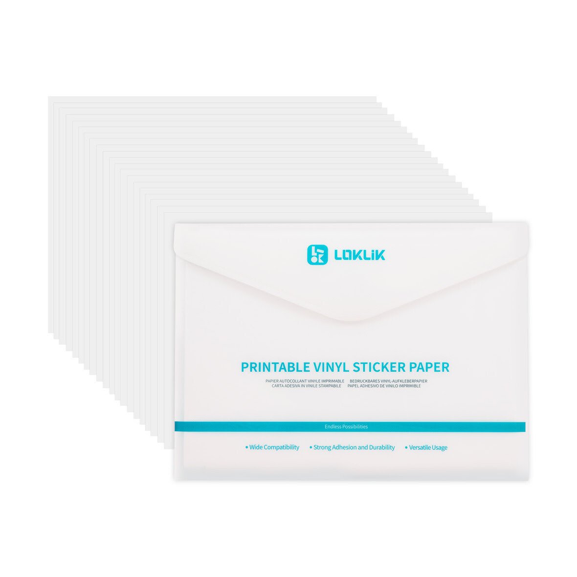 LOKLiK Papier Autocollant Vinyle Imprimable Mat A4 — 20 feuilles — vue 2