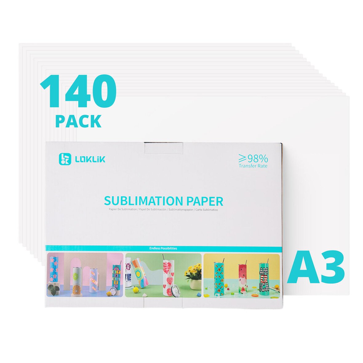 LOKLiK Papier à Sublimation A3 140 feuilles — vue principale